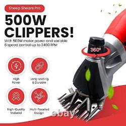 110V 500W Professional Heavy Duty Electric Shearing Clippers with 6 Speed for