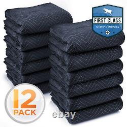 12 Heavy-Duty 80 x 72 Moving Blankets 65 lb/dz Pro Packing Shipping Pads