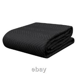 12 Heavy-Duty 80 x 72 Moving Blankets 65 lb/dz Pro Packing Shipping Pads Black