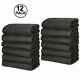 12 Pack Professional Heavy-duty Moving Packing Blankets, 80x72 In Black