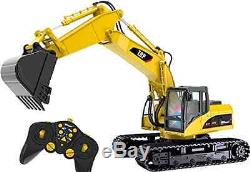 15 Channel Professional RC Excavator Heavy Duty Metal Toy with Battery Powered
