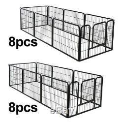 16 Panel Heavy Duty Metal Cage Crate Pet Dog Exercise Fence Playpen Kennel