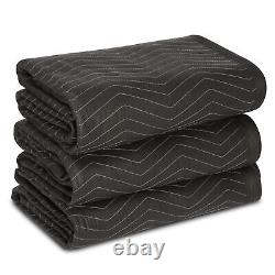 24 PCS Professional Heavy Duty Moving Packing Blankets 80x72 Ultra Thick Black