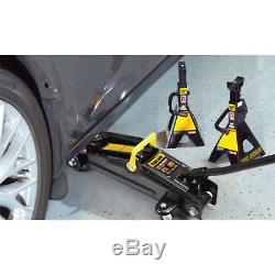 2.5 Ton Professional Trolley Jack and 2 Heavy Duty Metal Trolley Jack Stands