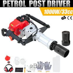 2 Stroke 33cc Gas Powered Heavy Duty T-Post Driver Gasoline Push Pile Pro Kit