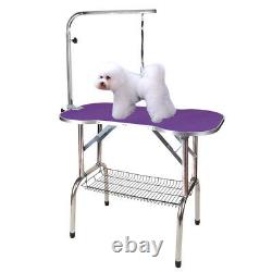 32 Heavy Duty Pet Professional Dog Bone Pattern Foldable Grooming Table Purple