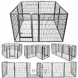 39H Heavy Duty Metal Dog Cat Exercise Fence Playpen Kennel 8 Panel Safe For Pet