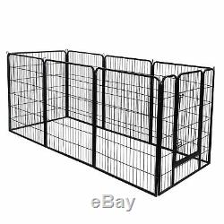 39H Heavy Duty Metal Dog Cat Exercise Fence Playpen Kennel 8 Panel Safe For Pet