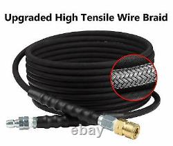 4200 PSI 100FT x 3/8 Pressure Washer Hose, Steel Braided, Heavy Duty Pro Series