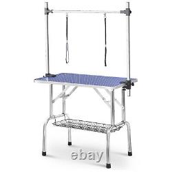 46 Heavy Duty Pet Professional Foldable Grooming Table TWO ARMs Large Platform