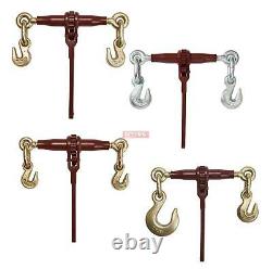 (4 Pack) PRO Heavy Duty Chain Binder Ratchet Style with Grab Hooks