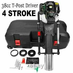4 Stroke 38cc Gas Powered Heavy Duty T-Post Driver Gasoline Push Pile Pro Set US