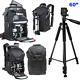 60 Pro Heavy Duty Alloy Tripod + Xl Backpack Carrying Case For Canon Eos Rebel