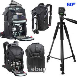 60 Pro Heavy Duty Alloy Tripod + XL Backpack Carrying Case For Canon Eos Rebel