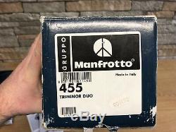 6.2ft Vintage Manfrotto Professional 455 tripod 390RC Junior head Heavy Duty