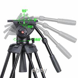 71 Pro Heavy Duty Video Camera Tripod with Fluid Pan Head For DSLR Camcorder