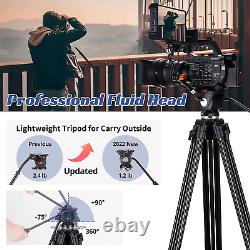 75 Heavy Duty Tripod for Camera, Professional Fluid Head Video Tripod, Lightwei