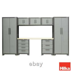 8 Pcs Tool Storage Cabinet Garage Organiser Workshop Heavy Duty Steel Hilka PRO