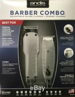 ANDIS BARBER COMBO #66325 Heavy Duty Clipper & T-Outliner Trimmer Pro Combo Kit