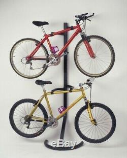 Black Pro Tower 2 Bike Rack Standing Bicycle Indoor Storage Garage Heavy Duty