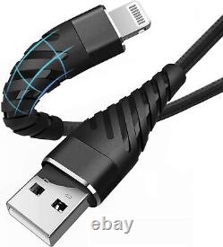 Braided Fast Charger Cable Heavy Duty USB lot Cord For iPhone 14 13 12 11 X XR 8