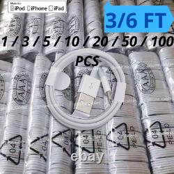 Bulk Lot USB Cable 3/6FT For Apple iPhone 6 78 X XR XS 11 12 13 14 Charger Cord