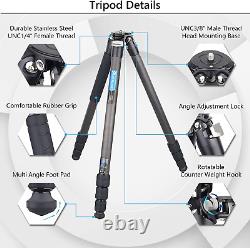 Carbon Fiber Heavy Duty Tripod 81'' Professional Tripod for Camera, 10-Layer Ca