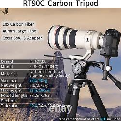 Carbon Fiber Tripod RT90C Bowl Tripods Professional Heavy Duty Camera Stand wit