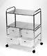Cart Chrome Rolling With 4 Drawers Heavy Duty Salon Spa Professional Portable