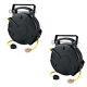 Case Of 2 Professional Heavy Duty 65' Industrial Retractable Extension Cord Reel