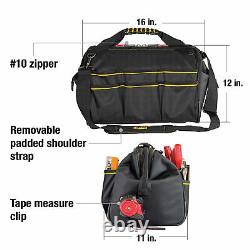 Cat 16 in. Pro Widemouth Tool Bag 18 Pocket Heavy Duty 1680D Polyester 240044