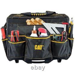 Cat 18 in. Pro Rolling Tool Bag 18 Pockets Heavy Duty 1680D Polyester 980198N