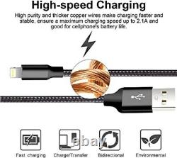 Charging Cable Heavy Duty For iPhone 14 13 7 6 Plus Charger Charging Cord Lot US