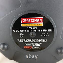 Craftsman Professional Cord Reel 40 Foot Heavy Duty 12 Gauge with Triple Tap 83899