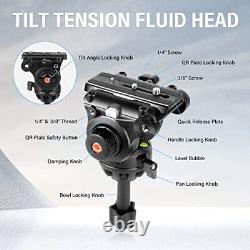 DV 2 Professional Fluid Head Video Tripod System 69Inch Heavy Duty Camera Stand