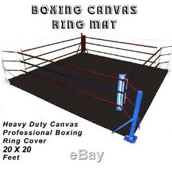 Defy Professional Boxing Ring Mat Heavy Duty Canvas Cover Mma Judo 20 Ft Black