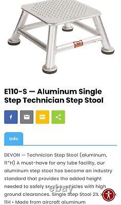 Devon Lube Equipment Heavy Duty 11 Aluminum Step Stool professional grade tools