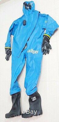 Drager WorkMaster Pro H Blue R29400 Heavy Duty GasTight Chemical Protective Suit