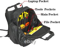 FASITE Tool Bag Backpack Heavy Duty Professional Storage & Organizer for Contr