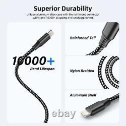 Fast Charger Cable Heavy Duty lot For iPhone 14 13 12 11 XR 8 7 Charging Cord