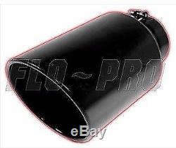 Flo Pro 15 Black Exhaust Tip Rolled Edge Angle Cut 5 Inlet 7 Outlet