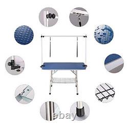 Foldable Dog Pet Grooming Table Heavy Duty Rubber Top Storage Professional