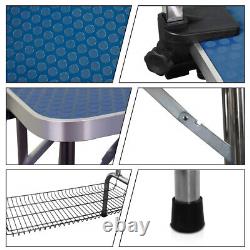 Foldable Dog Pet Grooming Table Heavy Duty Rubber Top Storage Professional