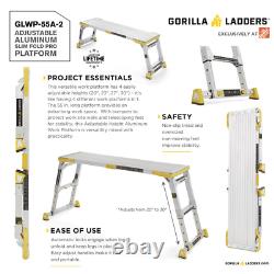 Gorilla Ladders 4.58 ft. X 2.52 ft. Aluminum Heavy-Duty Adjustable-Height PRO Sl