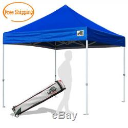 Heavy Duty 10X10 Ez Pop Up Canopy Instant Shade Commercial Tent With Wheeled Bag