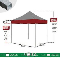 Heavy Duty 10X10 Ez Pop Up Canopy Instant Shade Commercial Tent With Wheeled Bag