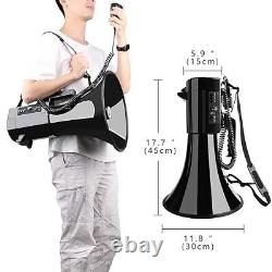 Heavy Duty 75W Professional Megaphone Bullhorn Speaker with Built-in Black