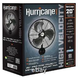 Hurricane Wall Mount Fan 20 Inch Pro Series High Velocity Heavy Duty Met