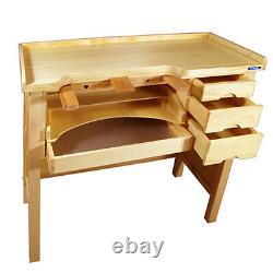 Jewelers Work Bench Professional Heavy Duty Solid Wood Metal Work Pan 3 Drawer
