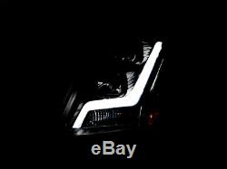LIGHTNING LED Light Bar Pair BLACK Projector Headlight For 2004-18 Volvo VN VNL